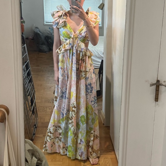 Zimmermann- POP RUFFLE SLEEVE MIDI DRESS - Picture 11 of 12